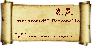Matriszottó Petronella névjegykártya